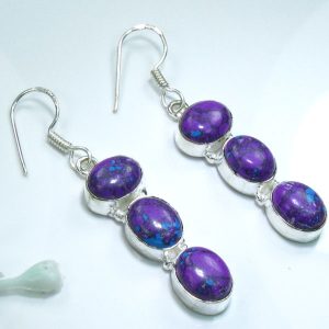 Turquoise .925 Sterling Silver Earrings 2"